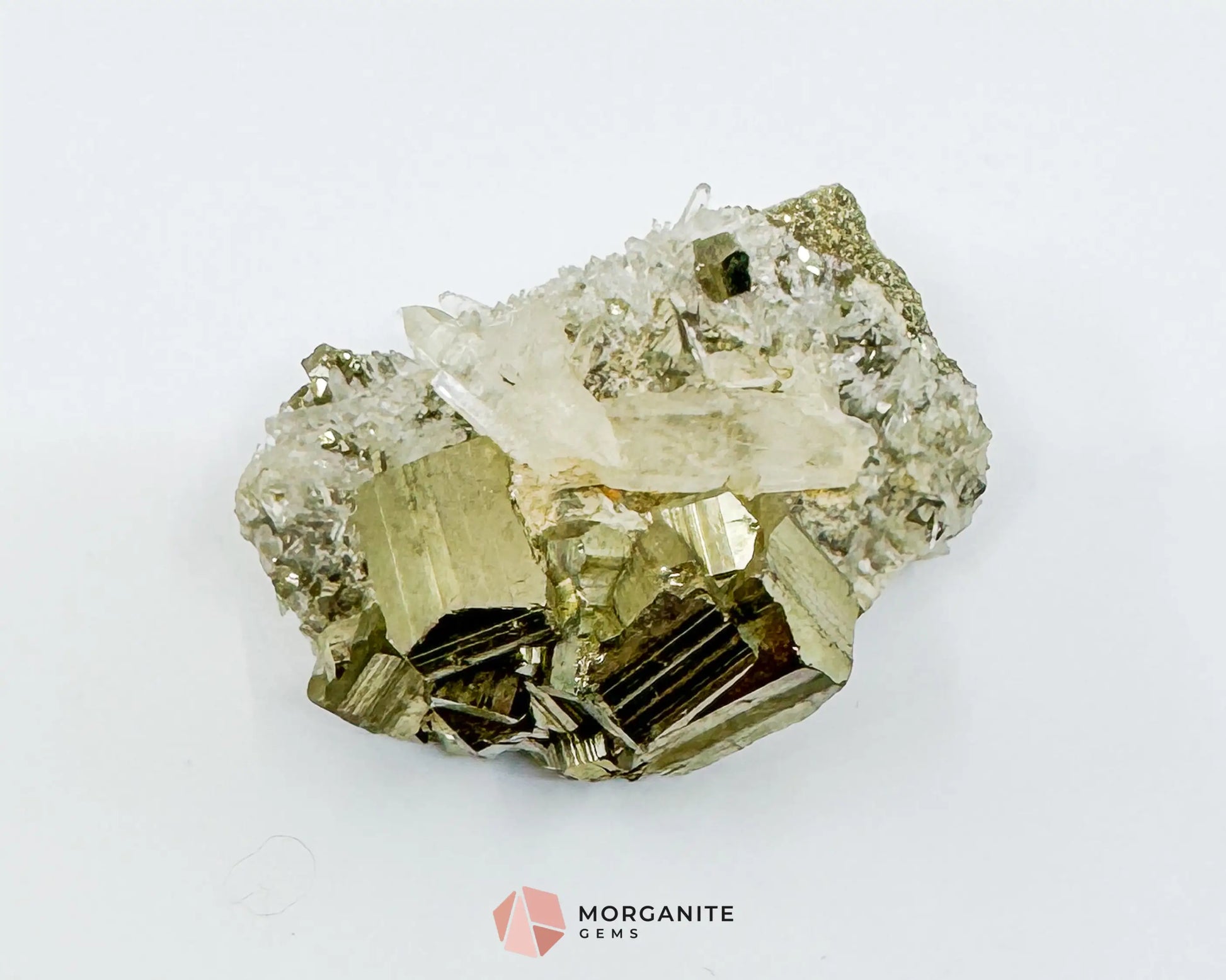 Clear Quartz with Pyrite Cube Cluster – 114g Natural Crystal for Clarity Abundance & Amplification - Metaphysical