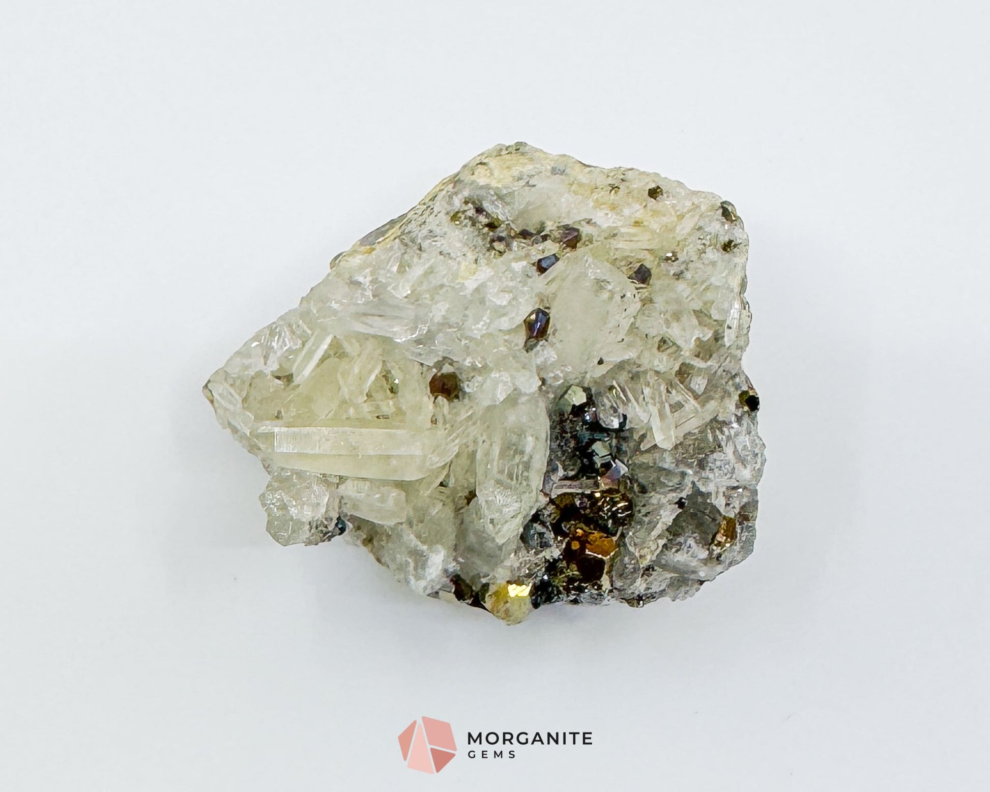 Clear Quartz with Pyrite Mineral Specimen – 120g Natural Cluster for Energy Clarity & Abundance - Metaphysical Crystals