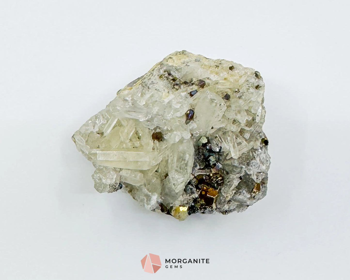 Clear Quartz with Pyrite Mineral Specimen – 120g Natural Cluster for Energy Clarity & Abundance - Metaphysical Crystals