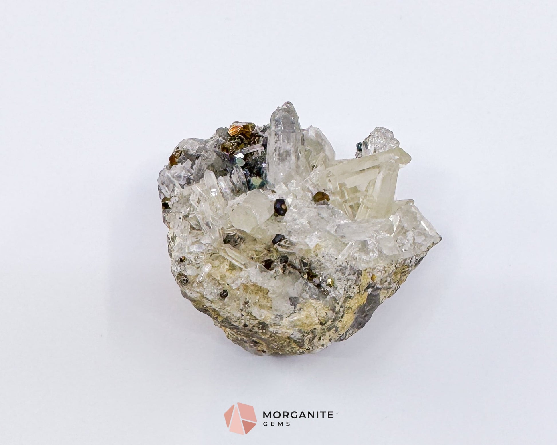 Clear Quartz with Pyrite Mineral Specimen – 120g Natural Cluster for Energy Clarity & Abundance - Metaphysical Crystals