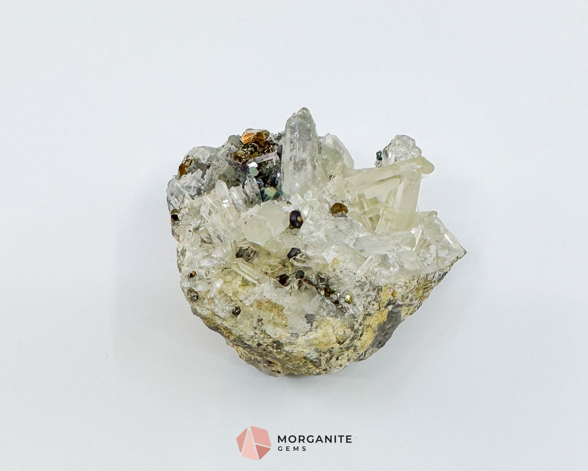 Clear Quartz with Pyrite Mineral Specimen – 120g Natural Cluster for Energy Clarity & Abundance - Metaphysical Crystals