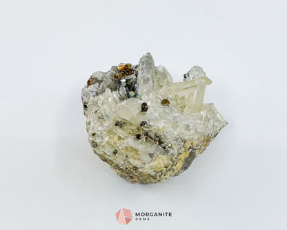 Clear Quartz with Pyrite Mineral Specimen – 120g Natural Cluster for Energy Clarity & Abundance - Metaphysical Crystals