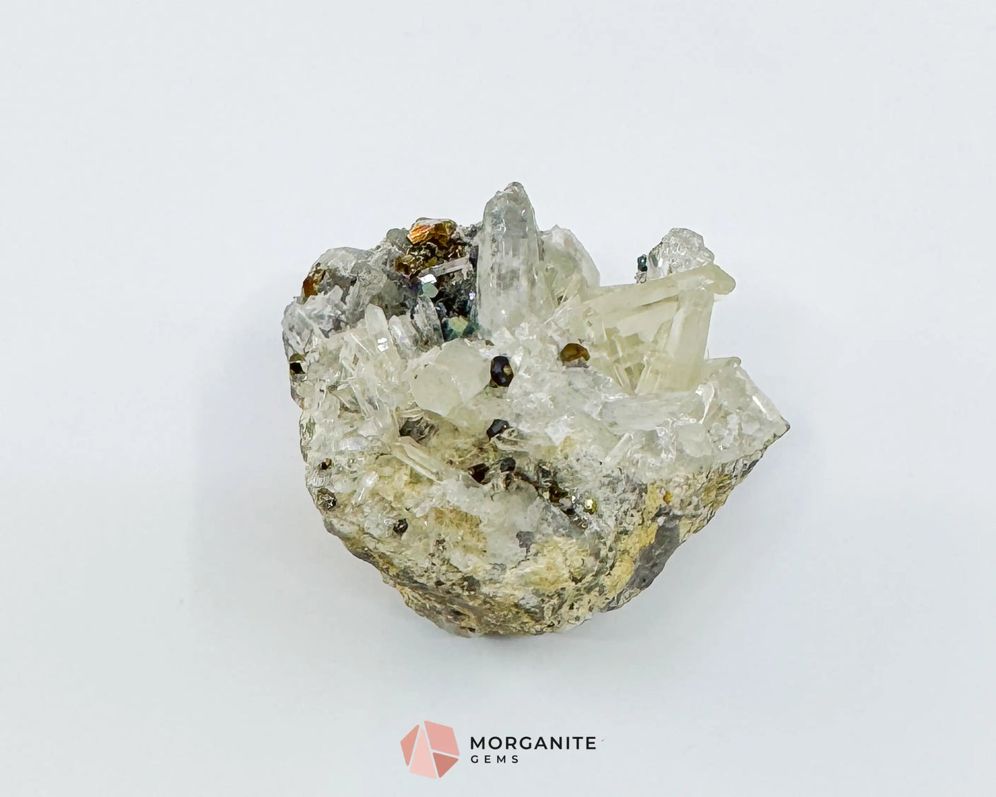 Clear Quartz with Pyrite Mineral Specimen – 120g Natural Cluster for Energy Clarity & Abundance - Metaphysical Crystals