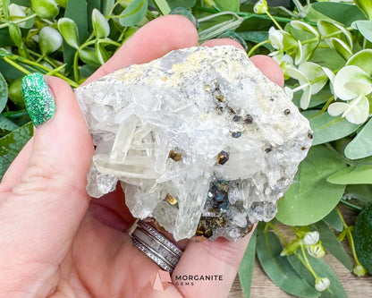 Clear Quartz with Pyrite Mineral Specimen – 120g Natural Cluster for Energy Clarity & Abundance - Metaphysical Crystals