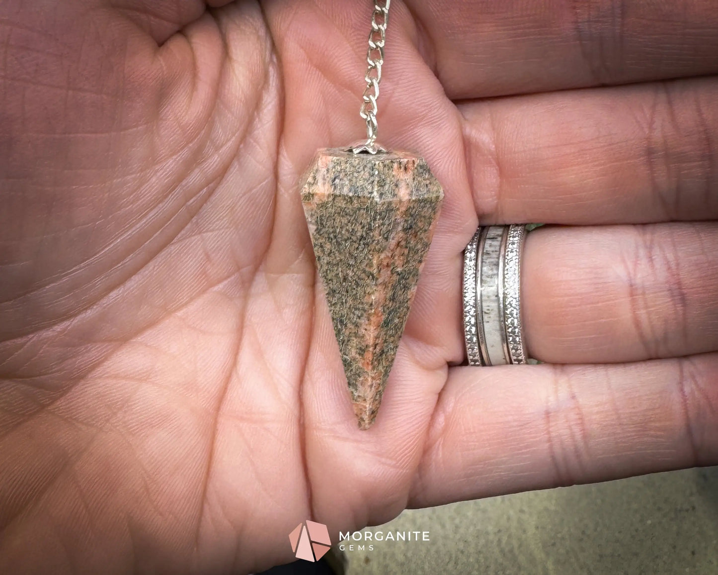 Crystal Pendulums for Energy Work Divination & Spiritual Guidance | Mini & Regular Sizes - Unakite - Metaphysical