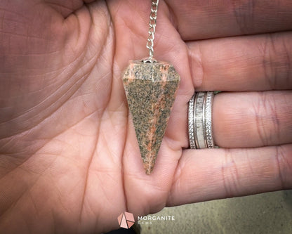 Crystal Pendulums for Energy Work Divination & Spiritual Guidance | Mini & Regular Sizes - Unakite - Metaphysical