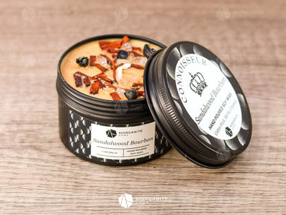 Connoisseur Candles for Men - Black Tin-Morganite Gems