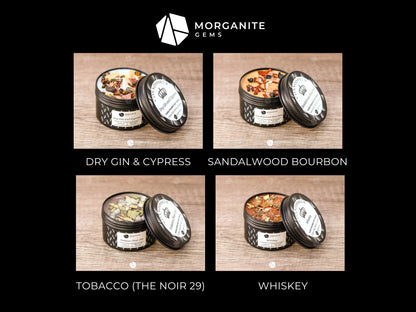 Scented Candles for Men in Black Tin-Morganite Gems