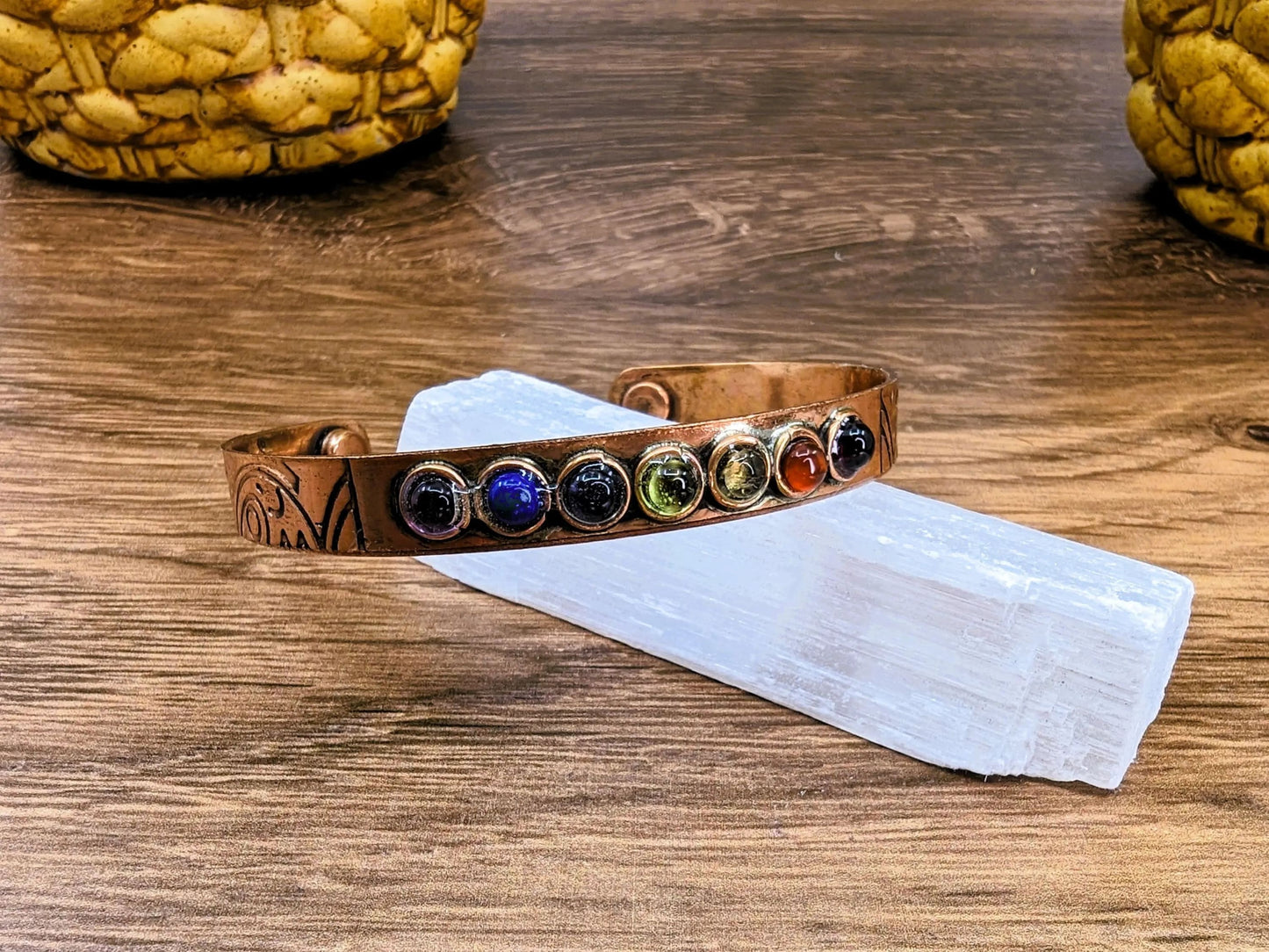 Copper Chakra Bracelet-Morganite Gems