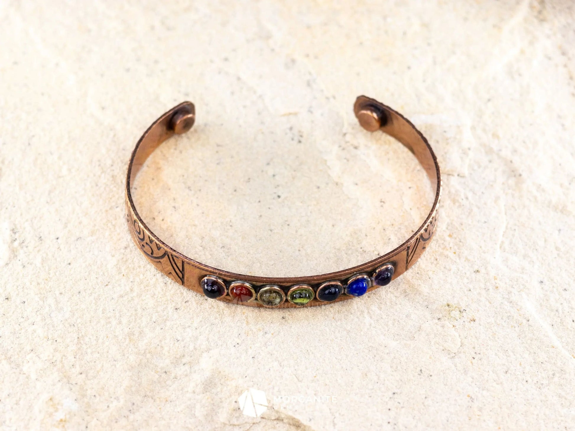 Copper Chakra Bracelet-Morganite Gems