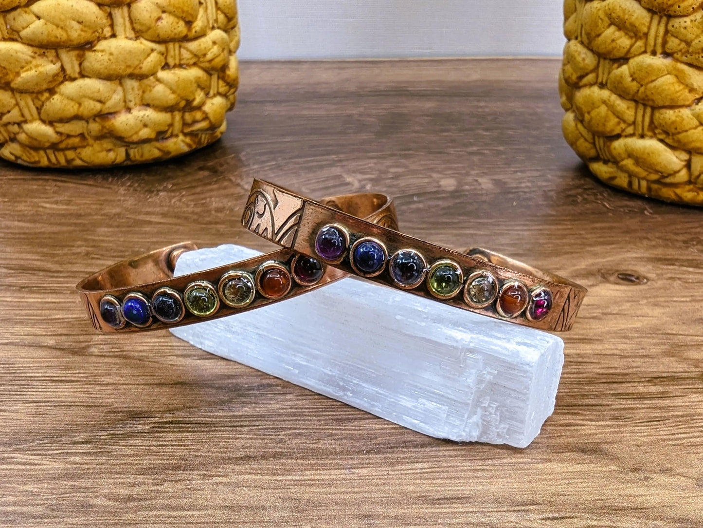 Copper Chakra Bracelet-Morganite Gems