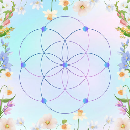 Crystal Grid Mat-Morganite Gems