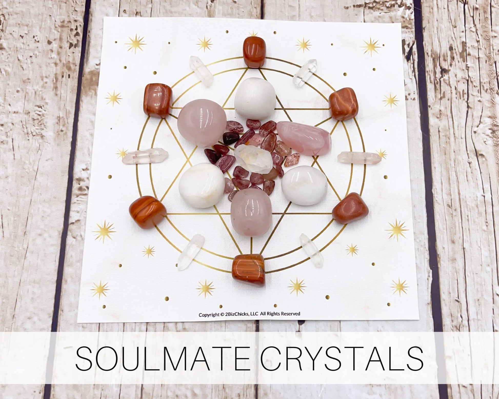 Crystal Grid Set for Attracting a Soulmate-Morganite Gems