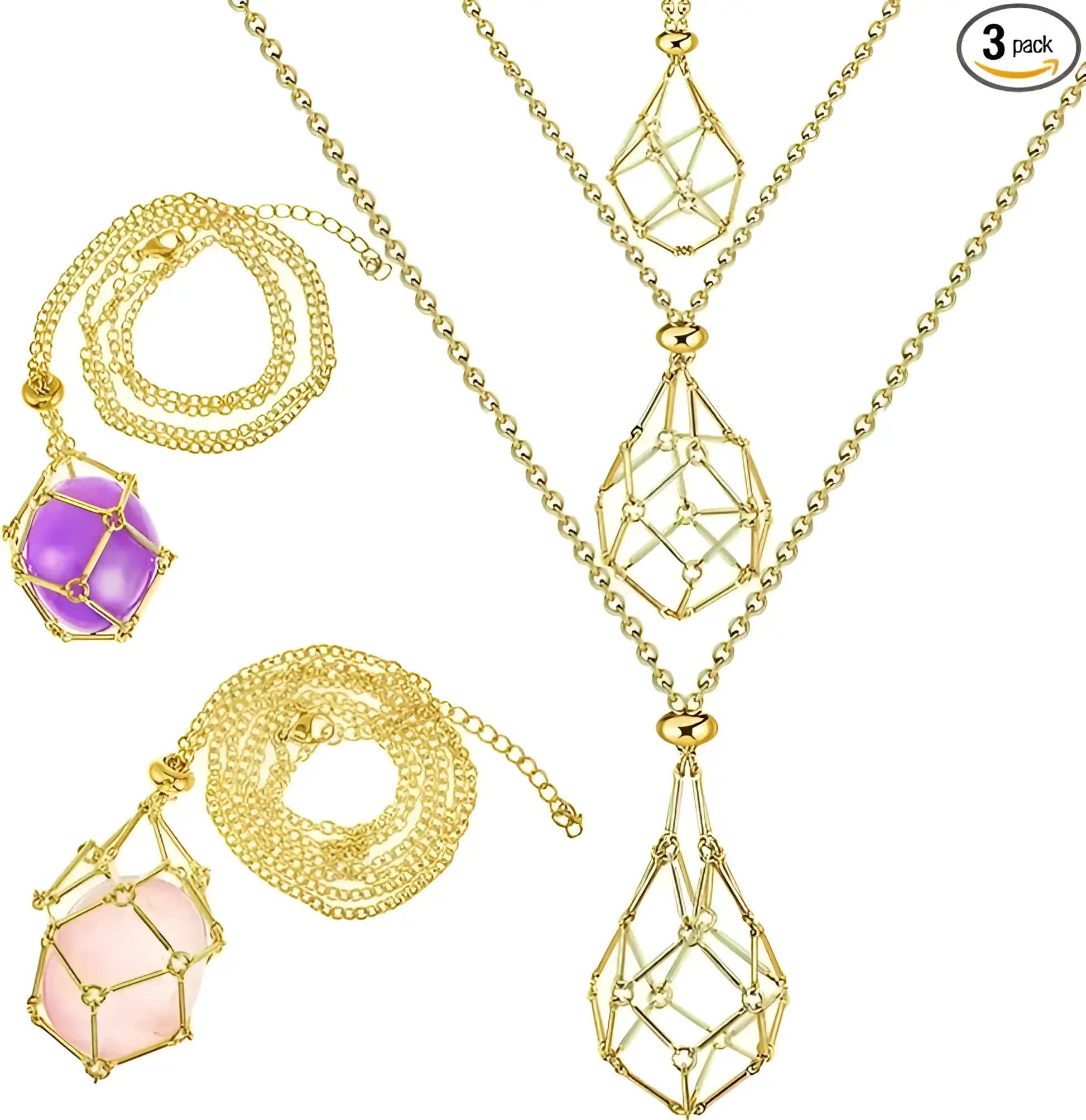 Crystal Holder Necklace-Morganite Gems