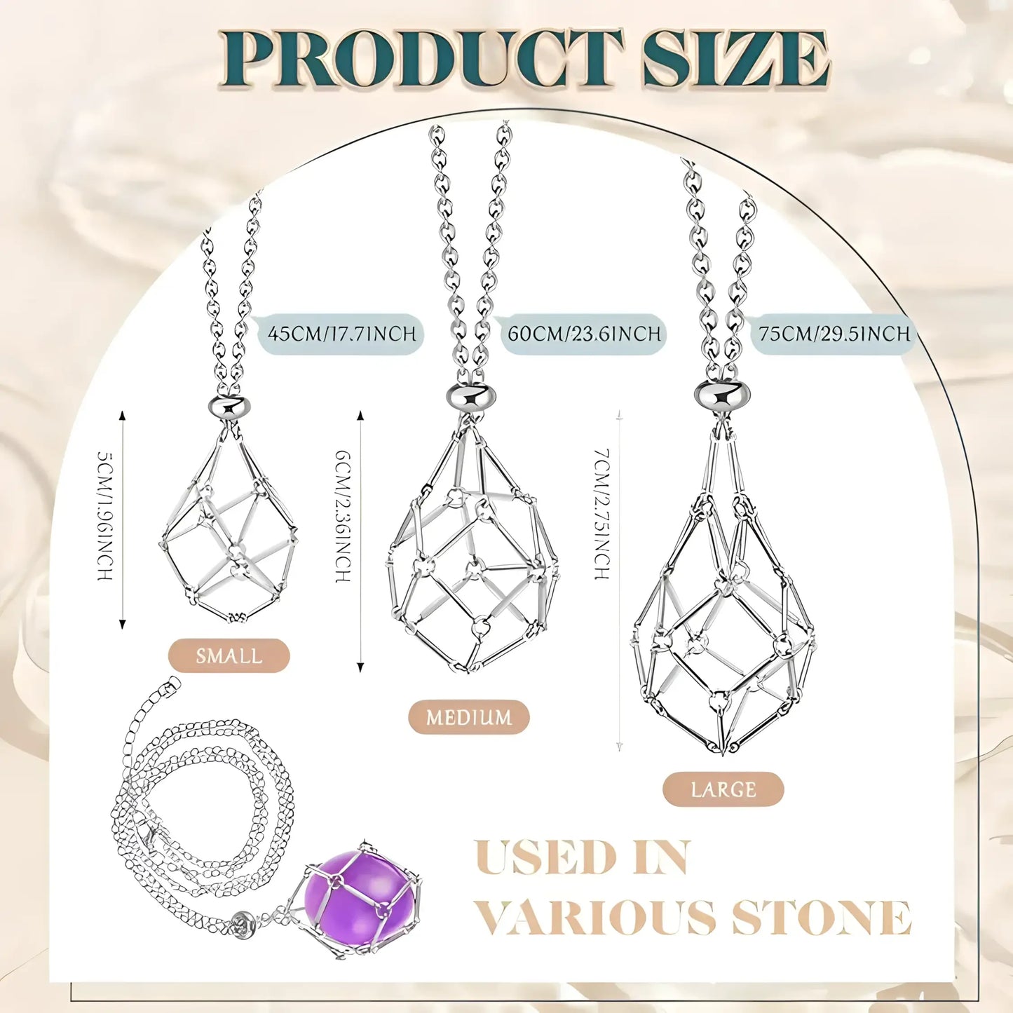 Crystal Holder Necklace-Morganite Gems
