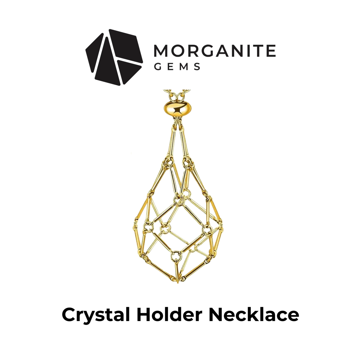 Crystal Holder Necklace-Morganite Gems