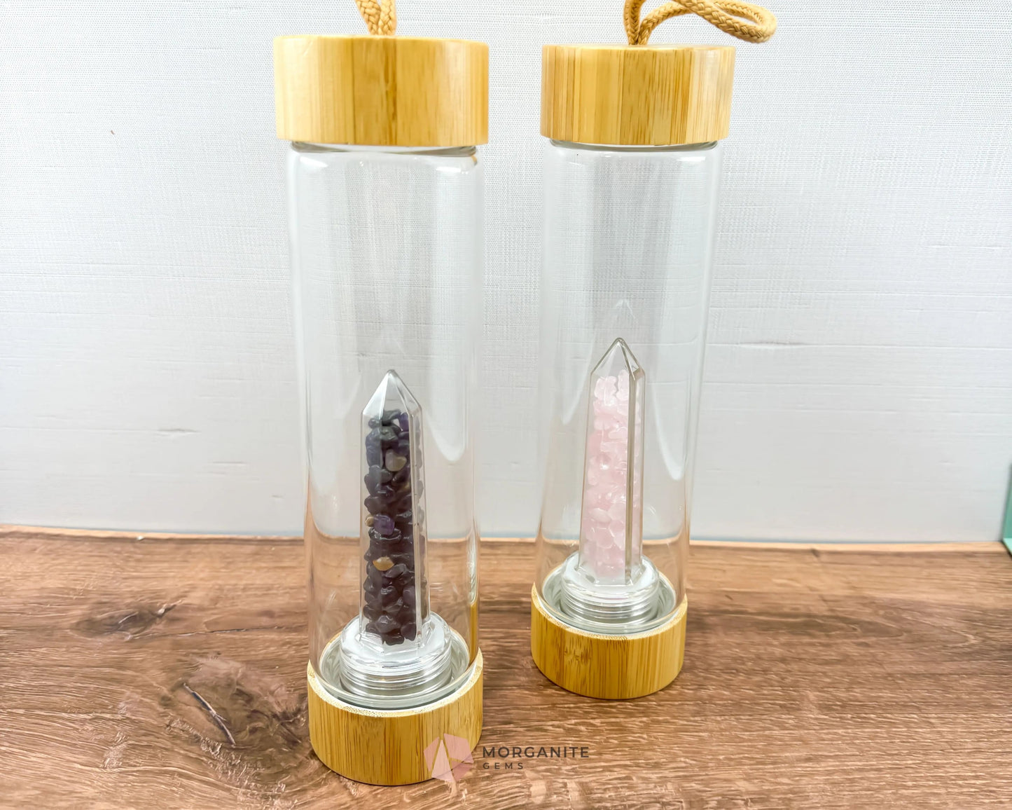 Crystal-Infused Water Bottle-Morganite Gems