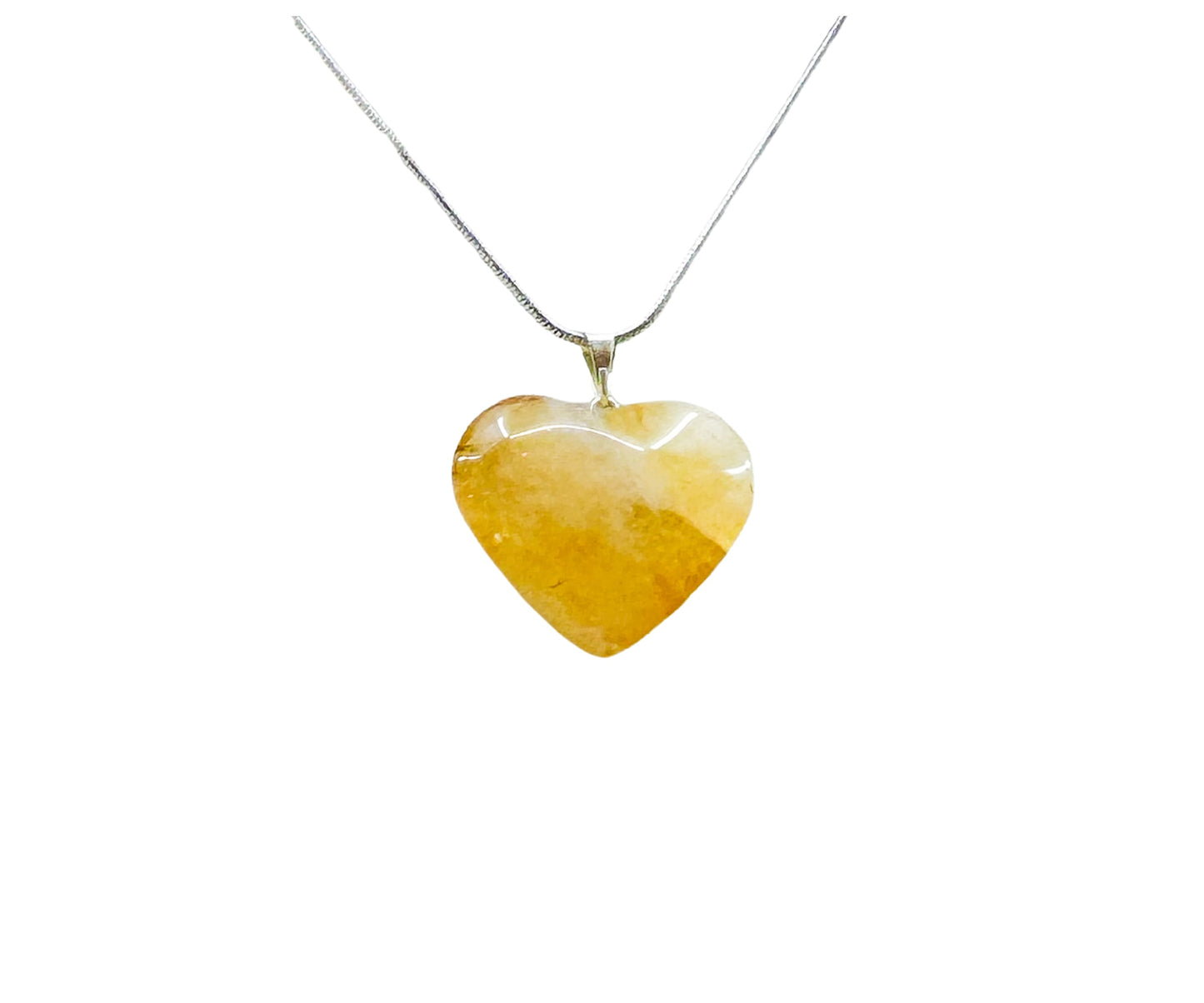 Crystal Pendant Necklace - Citrine / Heart - Metaphysical Crystals