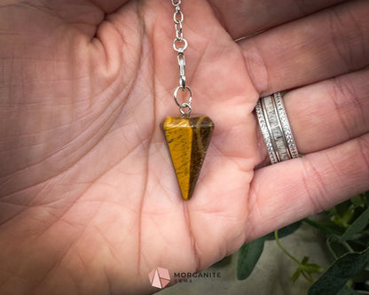 Crystal Pendulums for Energy Work Divination & Spiritual Guidance | Mini & Regular Sizes - Tigers Eye Mini