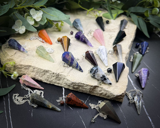 Crystal Pendulums for Energy Work Divination & Spiritual Guidance | Mini & Regular Sizes - Metaphysical Crystals