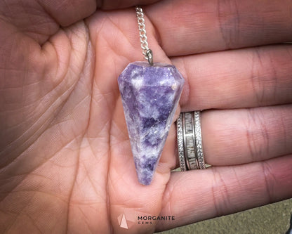 Crystal Pendulums for Energy Work Divination & Spiritual Guidance | Mini & Regular Sizes - Lepidolite - Metaphysical