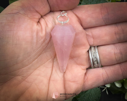 Crystal Pendulums for Energy Work Divination & Spiritual Guidance | Mini & Regular Sizes - Rose Quartz - Metaphysical