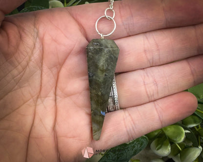 Crystal Pendulums for Energy Work Divination & Spiritual Guidance | Mini & Regular Sizes - Labradorite - Metaphysical
