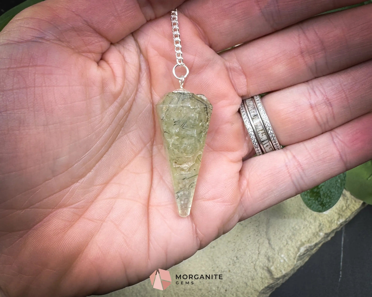 Crystal Pendulums for Energy Work Divination & Spiritual Guidance | Mini & Regular Sizes - Prehnite - Metaphysical