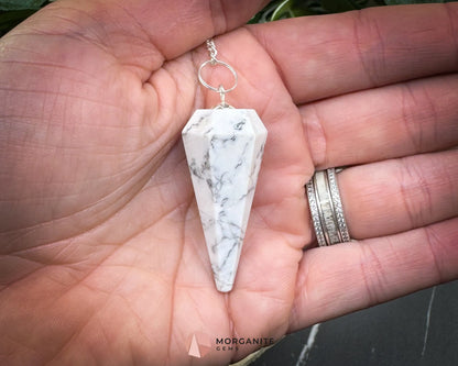 Crystal Pendulums for Energy Work Divination & Spiritual Guidance | Mini & Regular Sizes - Howlite - Metaphysical