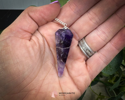 Crystal Pendulums for Energy Work Divination & Spiritual Guidance | Mini & Regular Sizes - Amethyst - Metaphysical