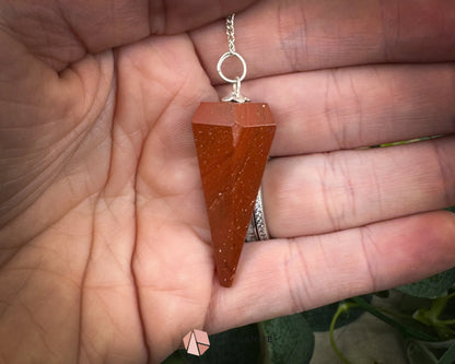 Crystal Pendulums for Energy Work Divination & Spiritual Guidance | Mini & Regular Sizes - Red Jasper - Metaphysical