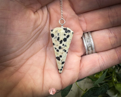 Crystal Pendulums for Energy Work Divination & Spiritual Guidance | Mini & Regular Sizes - Dalmation Jasper