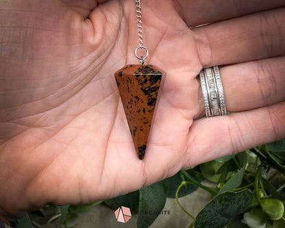 Crystal Pendulums for Energy Work Divination & Spiritual Guidance | Mini & Regular Sizes - Mahogany Obsidian