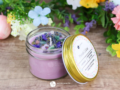 Crystals and Herb Soy Scented Candles-Morganite Gems