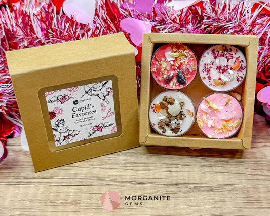 Cupid’s Favorites Tea Light Set | Flirty Valentine Soy Tea Lights | Pink & Red Gift Set - Container Candles