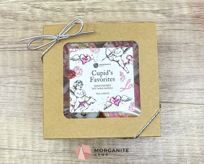 Cupid’s Favorites Tea Light Set | Flirty Valentine Soy Tea Lights | Pink & Red Gift Set - Container Candles
