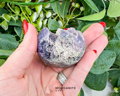 Grape Agate Sphere No. 1 (55mm) – Rare Botryoidal Chalcedony for Intuition & Dream Work - Metaphysical Crystals