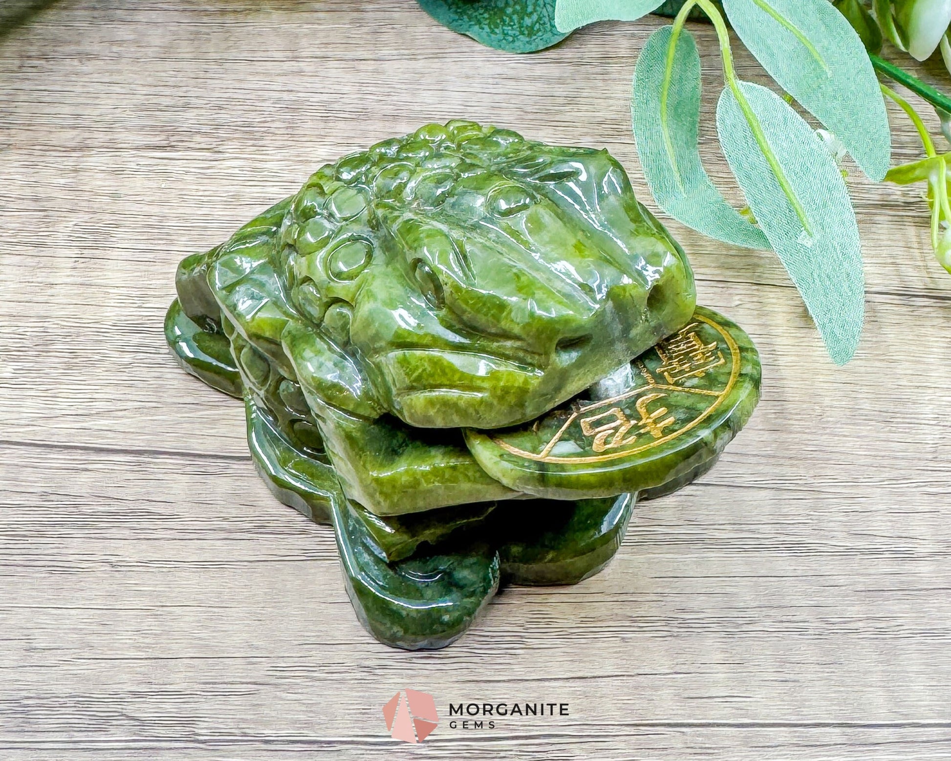 Dark Green Jade Feng Shui Money Frog Statue – Symbol of Wealth & Prosperity Abundance - Metaphysical Crystals