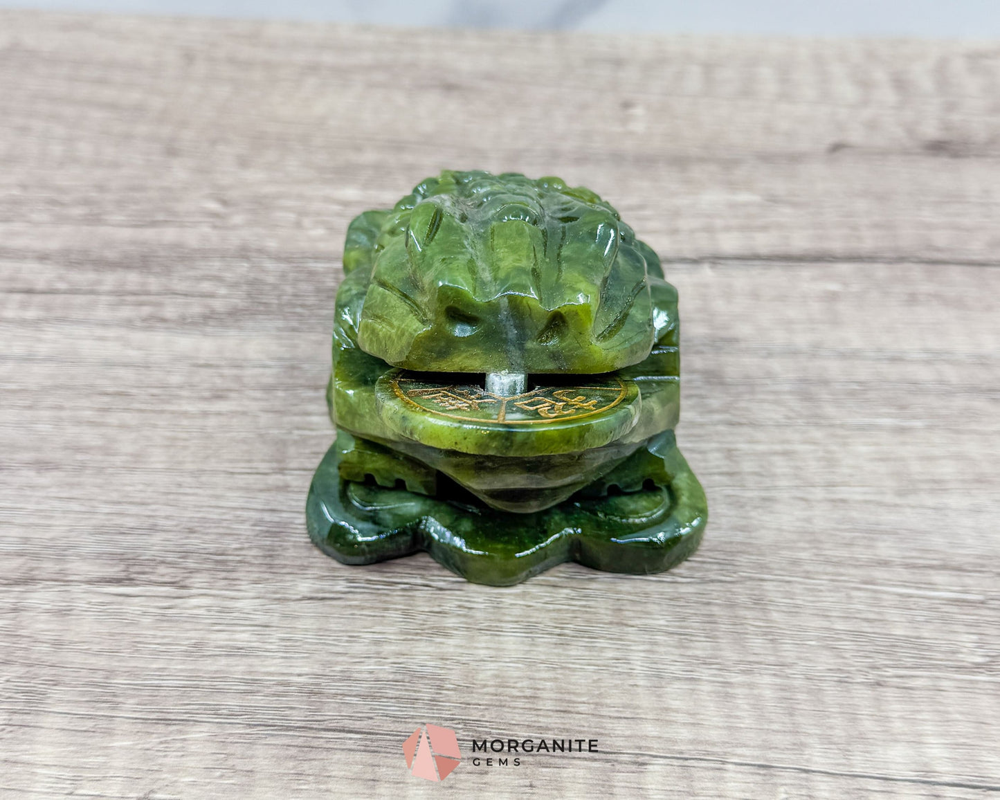 Dark Green Jade Feng Shui Money Frog Statue – Symbol of Wealth & Prosperity Abundance - Metaphysical Crystals