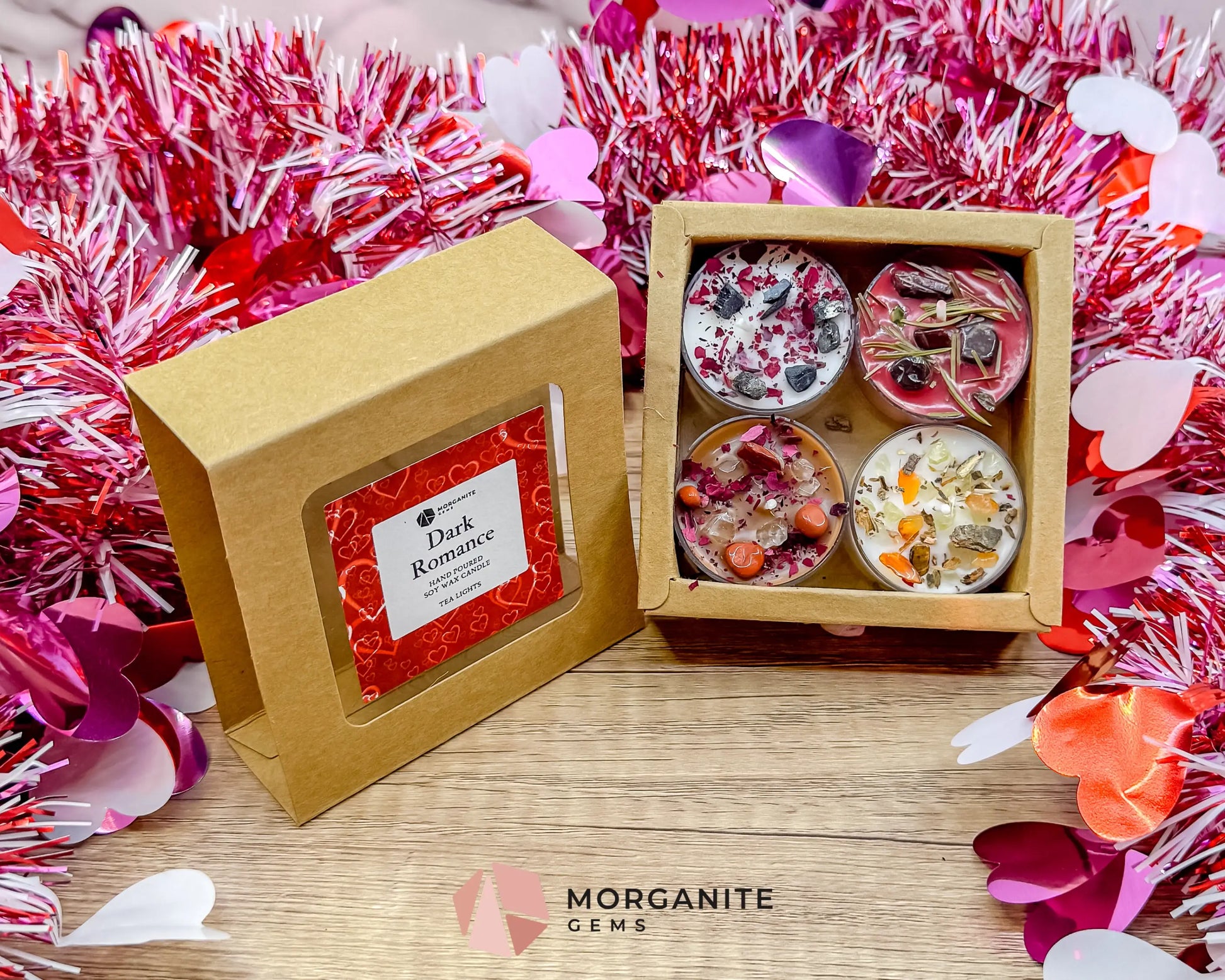 Dark Romance Tea Light Set | Seductive Valentine Soy Tea Lights | Moody Gift Set - Container Candles