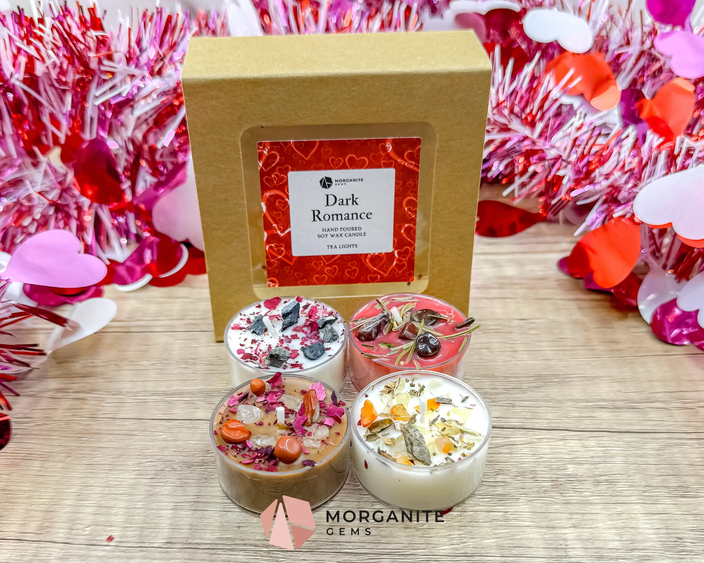 Dark Romance Tea Light Set | Seductive Valentine Soy Tea Lights | Moody Gift Set - Container Candles