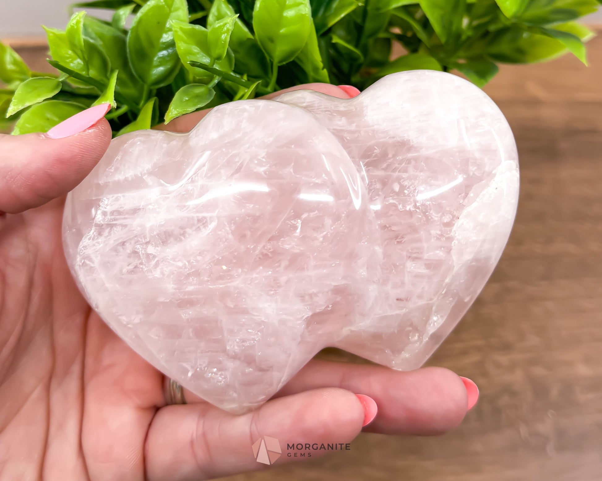 Double Heart Rose Quartz-Morganite Gems