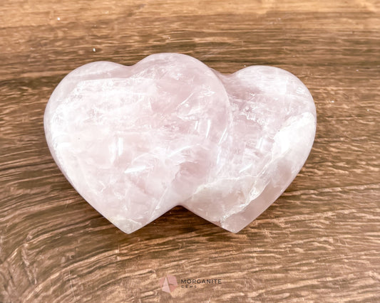 Double Heart Rose Quartz-Morganite Gems