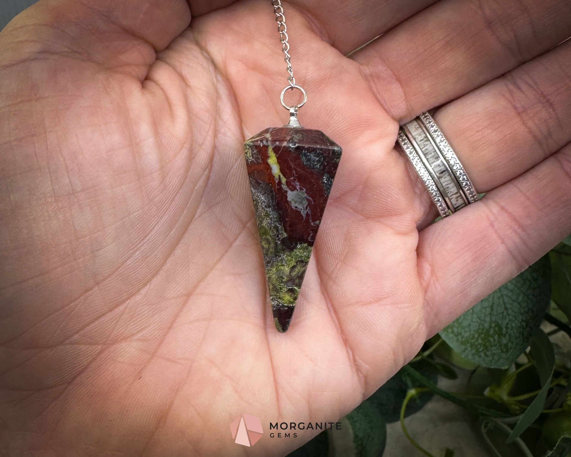Dragon Blood Jasper Pendulum for Strength Vitality & Protection - Metaphysical Crystals