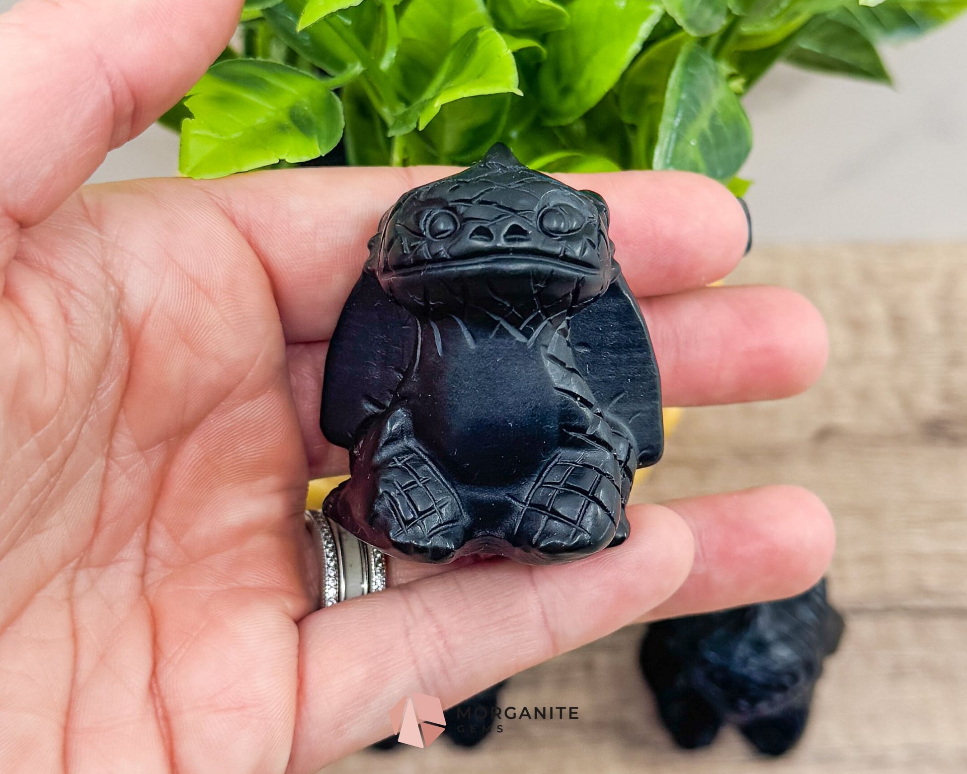 Dragon Carving Synthetic Obsidian  – A Mythical Masterpiece-Morganite Gems