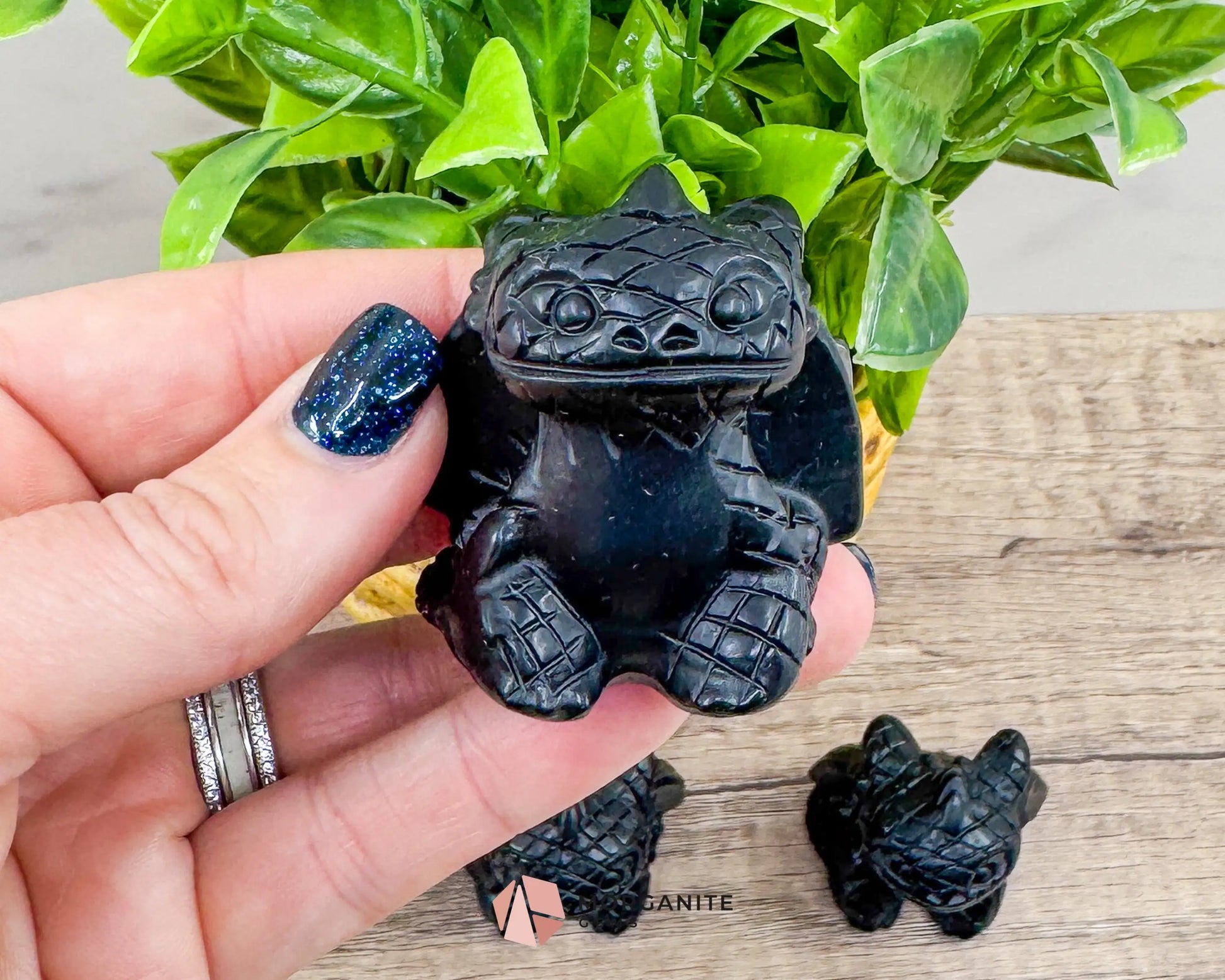 Dragon Carving Synthetic Obsidian  – A Mythical Masterpiece-Morganite Gems