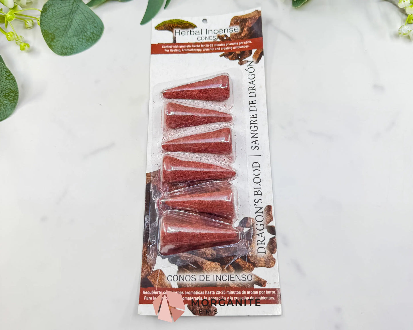 Dragon’s Blood Herbal Incense Cones (6pk) – Sacred Resin Aromatic Cones for Protection & Healing - Incense
