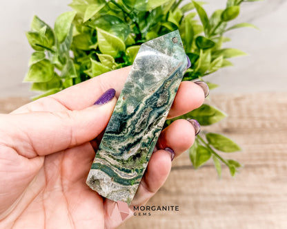 Druzy Ocean Jasper Towers – Polished Crystal Obelisk for Healing and Positive Energy-Morganite Gems