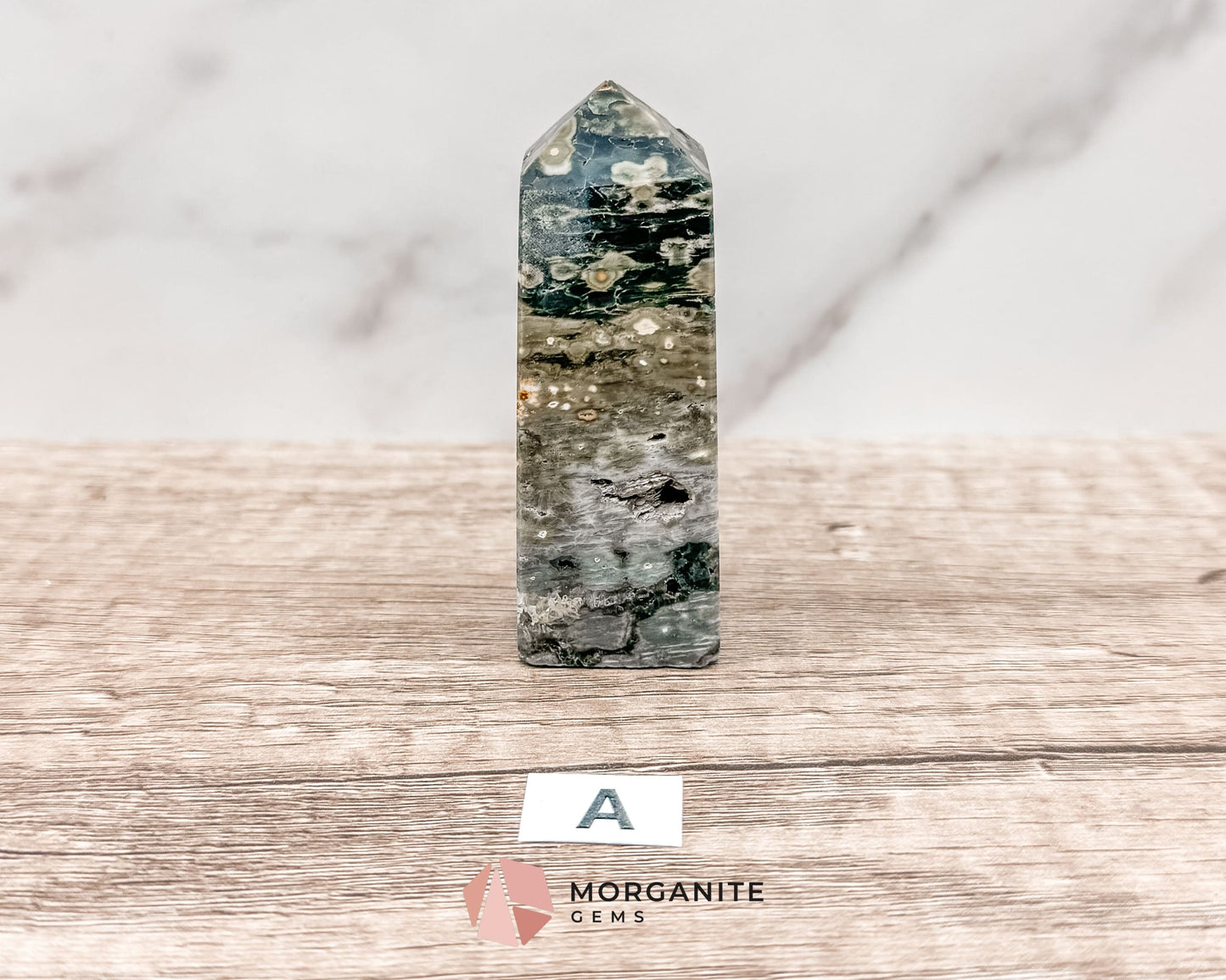 Druzy Ocean Jasper Towers – Polished Crystal Obelisk for Healing and Positive Energy-Morganite Gems