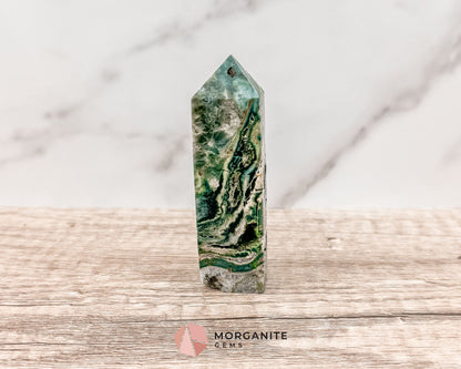 Druzy Ocean Jasper Towers – Polished Crystal Obelisk for Healing and Positive Energy-Morganite Gems